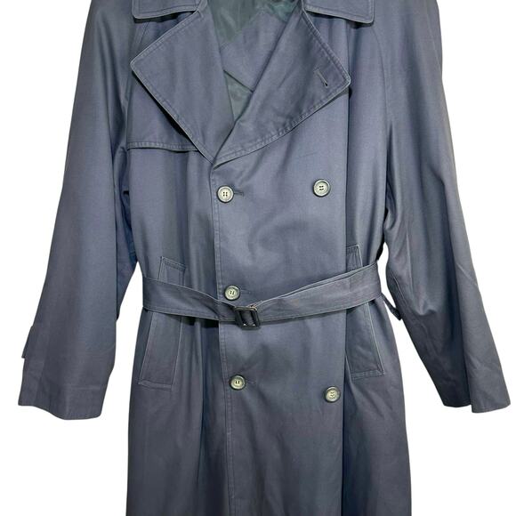 Jean Pierre Mens 100% Cotton Trench Coat with Removable Liner Blue Made in Korea - Picture 4 of 15